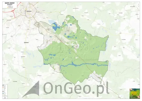 Mapa gminy Manowo